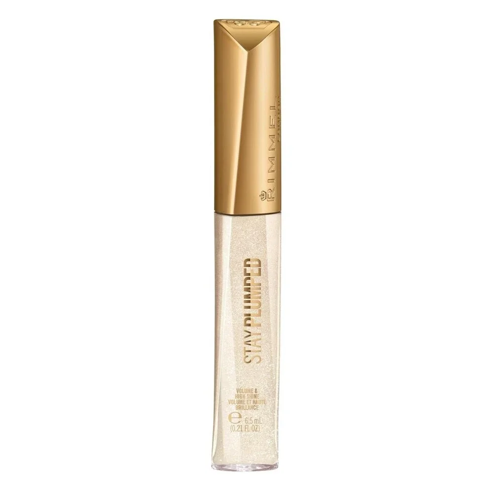 Rimmel London Stay Plumped Lipgloss 800 Diamond Pop 0.21oz New White Shimmer